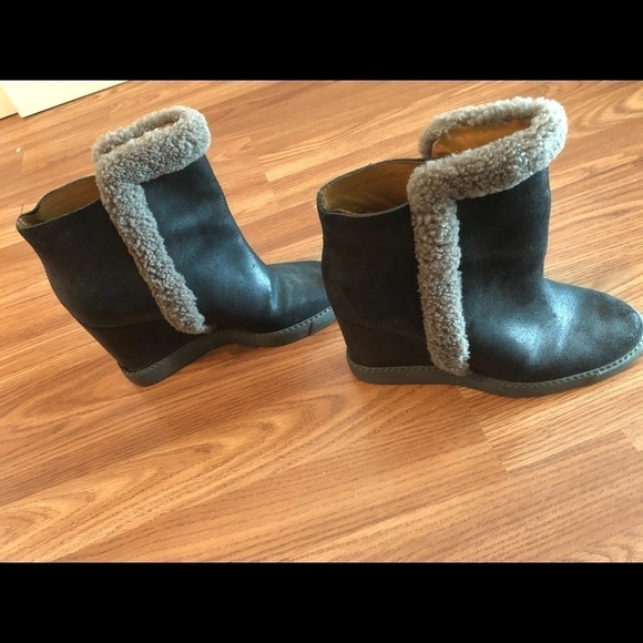 See by Chloe Shearling Trimmed Wedge Bootie - Picture 1 of 15